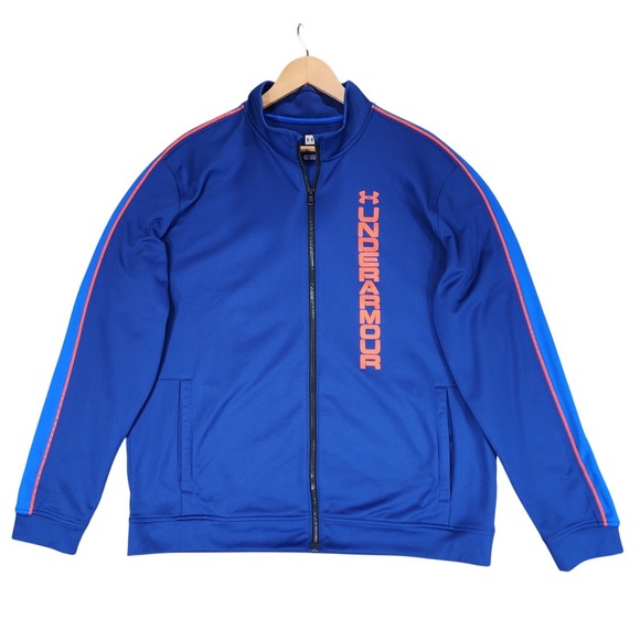 Under Armour Track Jacket sz XXL Men Chamarra Unstoppable Essential Blue Orange - Picture 1 of 12